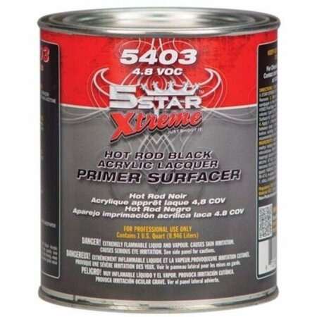 5 STAR EXTREME 1 qt. Hot Rod Black Acrylic Lacquer Primer, Black 5ST-5403-4